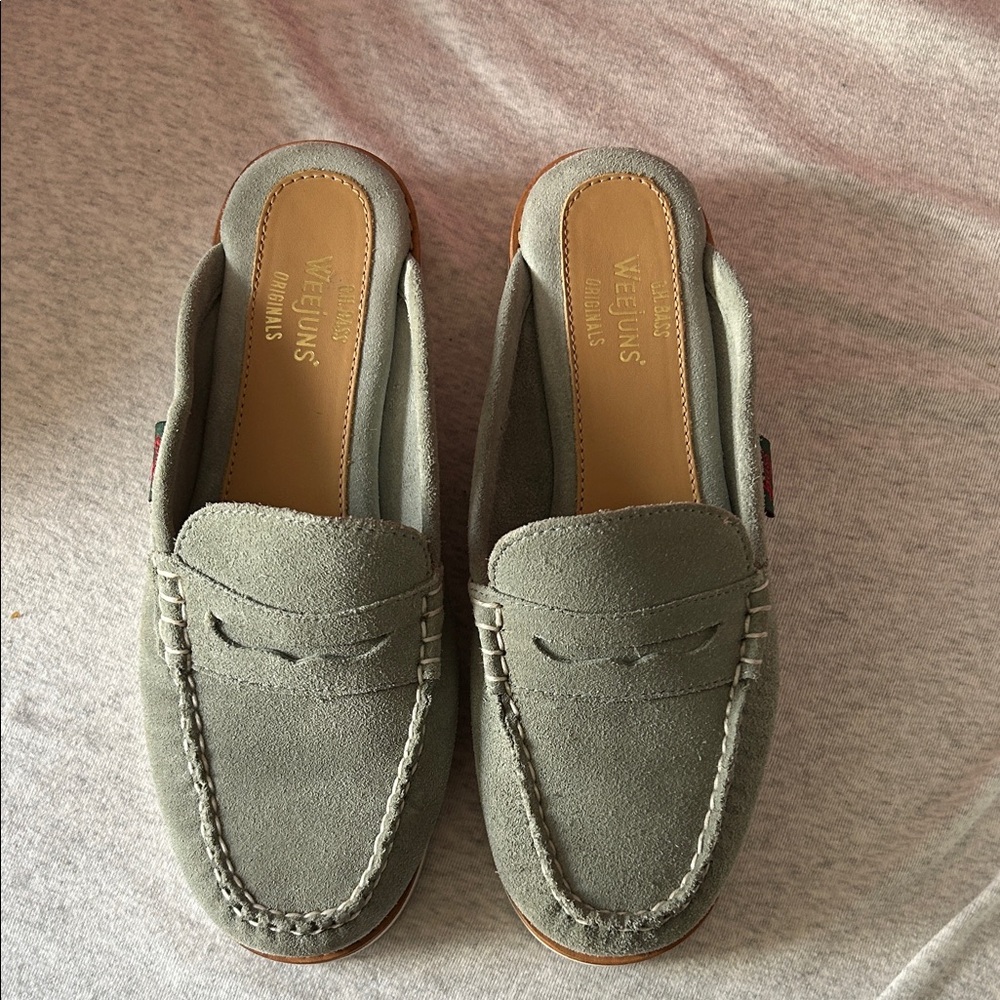 Women's Green Suede Mules